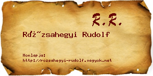 Rózsahegyi Rudolf névjegykártya